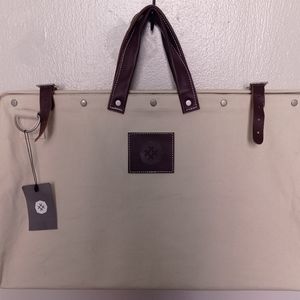 A traveling weekender bag